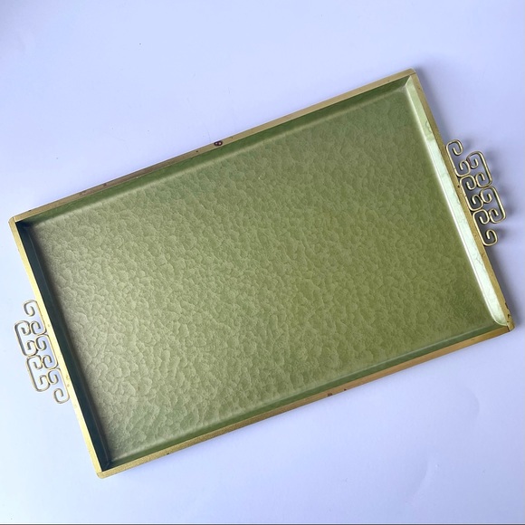 KYES Accents Vintage Mcm Midcentury Modern Moire Glaze Kyes Olive Green Serving Tray Poshmark